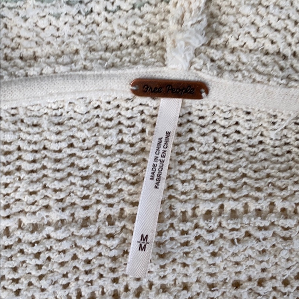 NWT Free People Sweater with Hood Natural Size M - Picture 6 of 7
